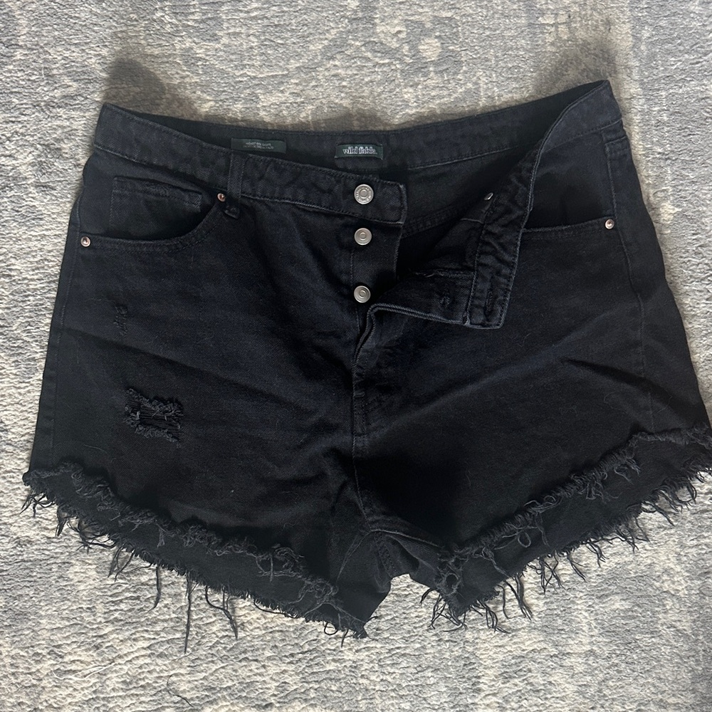Wild Fable Black Frayed Jean Shorts